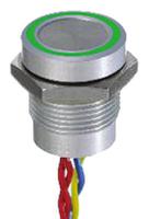 pbar9af0000a0g APEM Illuminated Piezo Switch, Momentary, Pulse, SPST, IP68, Flying Lead, 200 mA @ 24 V dc, -40 → +75°C