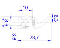 727-6071 RS PRO Black EPDM  Edging Strip, 20m