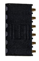 ssq-106-02-g-s-ra Samtec SSQ Series Right Angle Through Hole Mount PCB Socket, 6-Contact, 1-Row, 2.54mm Pitch, Solder Termination