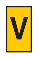 561-03224-wic3-v-pa66-ye HellermannTyton WIC Snap On Clip On Cable Marker, Yellow, Pre-printed "V", 4.3 → 5.3mm Cable, 561-03224