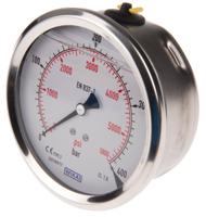 7656102 WIKA Analogue Pressure Gauge 400bar Back Entry 100mm Outside Diameter