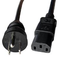 447-017 RS PRO Straight IEC C13 Socket to Straight NEMA 5-15 Plug Power Cord, 2m