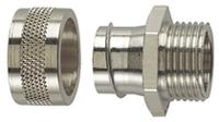 166-31002-pcs16-fm-m16-npb-ml HellermannTyton Fixed External Thread Fitting, Conduit Fitting, 16mm Nominal Size, M16, Brass, Silver IP54 rating