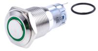 811-8449 RS PRO Illuminated Push Button Switch, Momentary, Panel Mount, 16mm Cutout, SPDT, Green LED, 250V ac, IP65, IP67