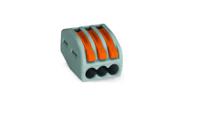 222-413 WAGO 222 Series Lever Connector, 3-Way, 32A, 28 → 12 AWG Wire, Cage Clamp Termination
