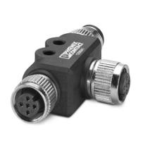 1256941 Phoenix Contact Tee 5 Pole M12 Socket to 5 Pole M12 Plug Adapter