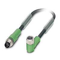 1681978 Phoenix Contact Male 3 way Straight Plug M8 to Female 3 way Angled Socket M8 Sensor Actuator Cable, 3 m