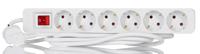 222-2591 RS PRO 2m 6 Socket Schuko Socket, 250 V, IP20