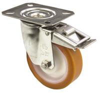 19105-fr LAG Braked Swivel Castor Wheel, 150kg Capacity, 100mm Wheel