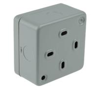 k21mp-c Powerbreaker PowerBreaker H 13A, BS Fixing, Passive, Single Gang RCD Socket, Surface Mount , Switched, 230 V ac, Grey