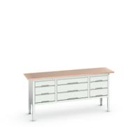 1692303316 Bott Steel Workbench, 75kg Max Load, Adjustable Height, 930mm x 600mm x 2000mm