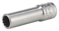 02020010 STAHLWILLE 3/8 in Drive 10mm Deep Socket, 12 point, 54 mm Overall Length