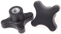 702-7718 RS PRO Black 4-Arm Clamping Knob, M8, Threaded Hole
