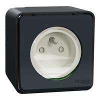 mur35031 Schneider Electric Mureva Styl Grey 1 Gang Plug Socket, 2P+E Poles, 16A, Type E - French, Outdoor Use