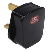 854-380 RS PRO UK Mains Plug, 13A Black, Cable Mount Thermoplastic, Urea Formaldehyde, 250 V