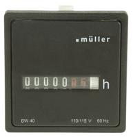 bw-4028-115v-60-hz Muller BW40 Hour Meter, 6 Digit Mechanical, 115 V ac