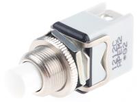 1212c-white APEM Push Button Switch, Momentary, Panel Mount, 12.2mm Cutout, SPST, 250V ac