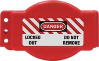 97492 ABUS Red 3-Lock Plastic Gate Valve Lockout, 165mm Shackle