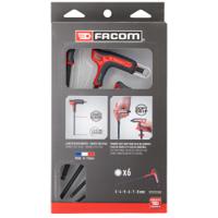 84tzsapb Facom 6 piece T Shape Metric Hex Key Set, 3 - 4 - 5 - 6 - 7 - 8mm