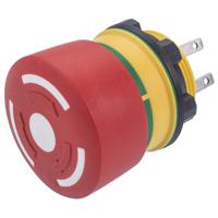 84-53400020 EAO 84 Series Twist Release Emergency Stop Push Button, Panel Mount, 22mm Cutout, 2NC, IP65, IP67