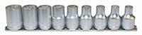 m1210 Teng Tools 9-Piece 1/2 in Standard Socket Set , e-Torx