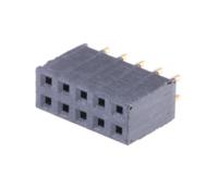 ssq-105-01-g-d Samtec SSQ Series Straight Through Hole Mount PCB Socket, 10-Contact, 2-Row, 2.54mm Pitch, Solder Termination