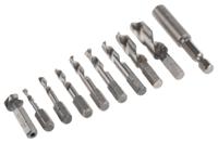 4450905 EXACT 11-Piece Twist Drill Bit Set for Metal, 10mm Max, 3mm Min, HSS Bits