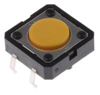 b3f-4005 Omron Yellow Plunger Tactile Switch, SPST 50 mA @ 24 V dc 0.8mm Through Hole
