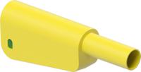 662023-20 Staubli Green/Yellow Plug Test Plug, Solder Termination, 32A, 1kV, Gold Plating