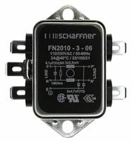 fn2010-3-06 Schaffner, FN2010 3A 250 V ac/dc 0 → 400Hz, Chassis Mount EMI Filter, Fast-On, Single Phase