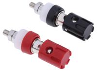 187-3803 RS PRO 15A, Black, Red Binding Post - 7.2mm Hole Diameter