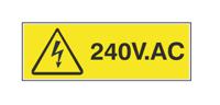 776-0936 RS PRO Black/Yellow Vinyl Safety Labels, 240V AC-Text 20 mm x 60mm