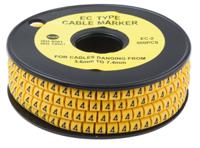812-0941 RS PRO Slide On Cable Markers, Black on Yellow, Pre-printed "4", 3.6 → 7.4mm Cable