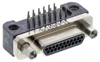 gmr7590-21p-1bsn Glenair GMR7590 21 Way Right Angle Through Hole D-sub Connector Plug, 1.91mm Pitch