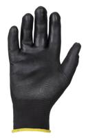 48126080 Ansell Edge Black Polyester Polyester Work Gloves, Size 8, Polyurethane Coating