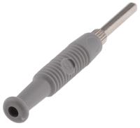 973509106 Hirschmann Test & Measurement Grey Male Banana Plug, 2mm Connector, Solder Termination, 6A, 60V dc, Nickel Plating