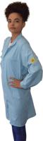 51-100-2810 EUROSTAT Blue Unisex Reusable Lab Coat, M