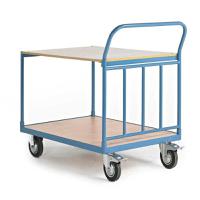 444-2486 RS PRO Flatbed Wood Platform Trolley, 1050 x 700 x 1050mm, 400kg Load