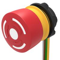 84-52400040 EAO Twist Release Emergency Stop Push Button, Panel Mount, 22.3mm Cutout, DPST, IP65, IP66, IP67