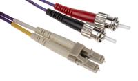 536-6793 RS PRO LC to ST Duplex Multi Mode OM3 Fibre Optic Cable, 50/125μm, Purple, 5m