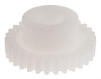 521-7067 RS PRO POM 30 Teeth Spur Gear, 0.5 Module, 5mm Bore Diam, 15mm Pitch Diam, 10mm Hub Diam