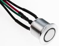 175-8555 RS PRO Illuminated Push Button Switch, Momentary, Panel Mount, 16mm Cutout, SPST, Green LED, 36V dc, IP67