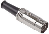 692-5481 RS PRO 6 Pole Din Plug, DIN 45322, 4A, 60 V ac, Male, Cable Mount