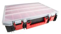 136-8906 RS PRO 24 Cell Black, Red Polypropylene Compartment Box, 91mm x 416mm x 336mm