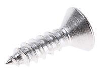 180-639 RS PRO Plain Stainless Steel Countersunk Head Self Tapping Screw, N°6 x 1/2in Long 13mm Long