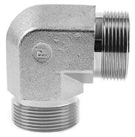 4emk4s Parker Steel Zinc Plated Hydraulic Elbow Threaded Adapter, 4EMK4S, G 1/4 Male G 1/4 Male