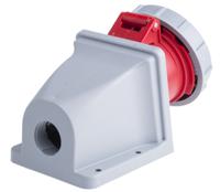 5171657-7 Scame, Optima IP67 Red Wall Mount 6P + E Right Angle Industrial Power Socket, Rated At 16A, 415 V