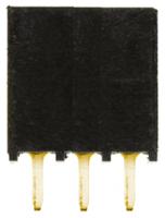 ssq-103-01-g-s Samtec SSQ Series Straight Through Hole Mount PCB Socket, 3-Contact, 1-Row, 2.54mm Pitch, Solder Termination