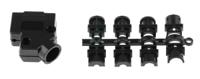 mhd45ppk9-k MH Connectors MHD45PPK Series ABS Angled D Sub Backshell, 9 Way, Strain Relief