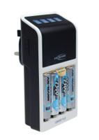 1001-0094-44-02520 Ansmann  Battery Charger For NiMH 9V, AA, AAA 4 Cell with UK plug, Batteries Included